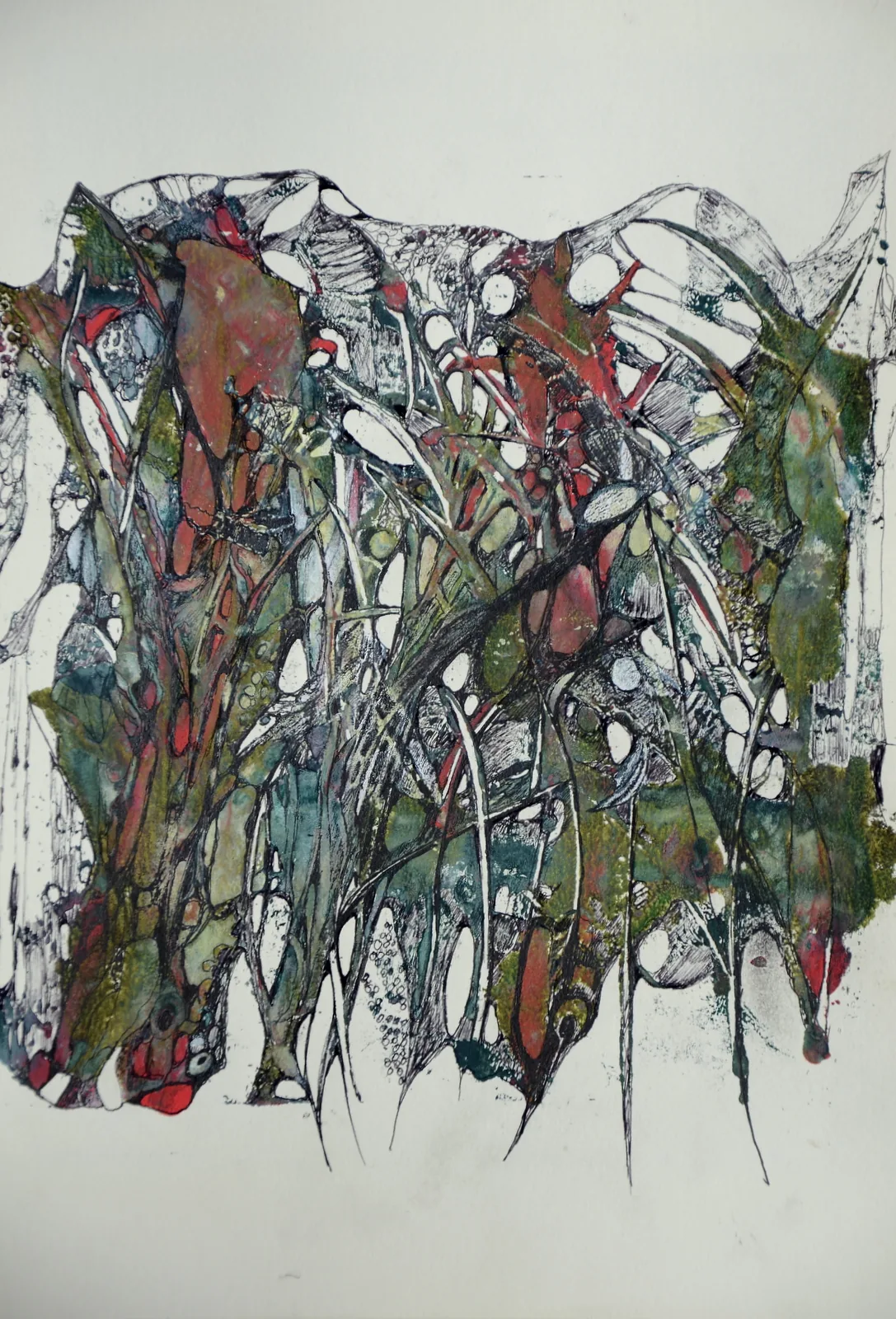 steinzeichen,acryl ,tusche auf papier,2015